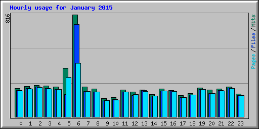 Hourly usage for January 2015