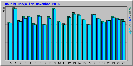 Hourly usage for November 2016