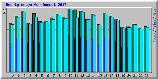Hourly usage for August 2017